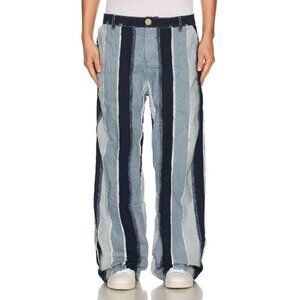 SIEDRES Straight Patchwork Jeans in Multi 32 New Mens Denim Pants